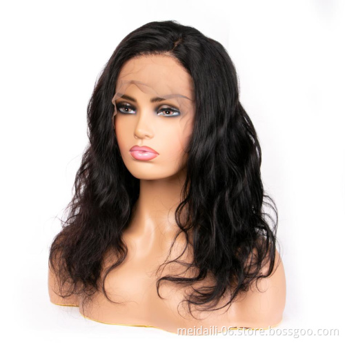 Lace Frontal Wigs With Baby Hair For Black Women, Natural Black Color Mongolian Virgin Hair Kinky Curly Lace Wigs